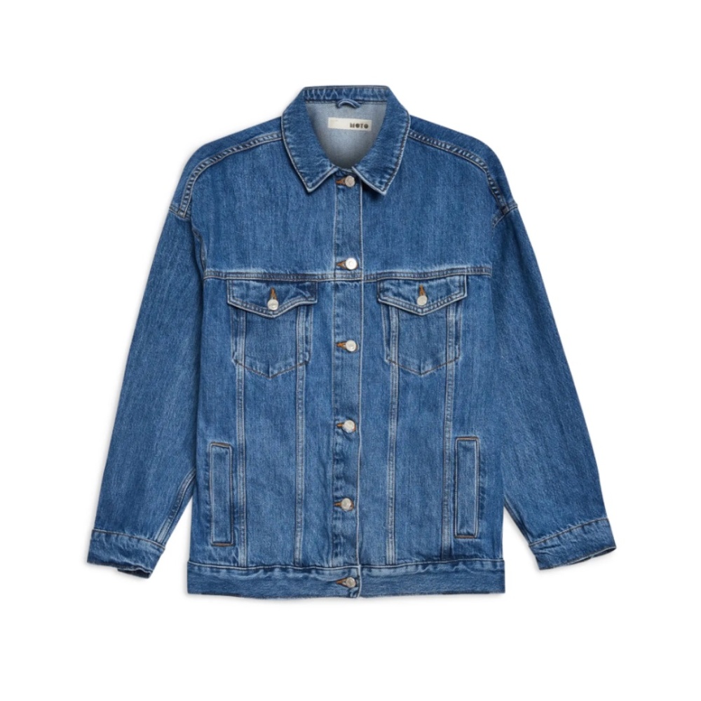 TOPSHOP OVERSIZED DENIM JACKET SIZE 8